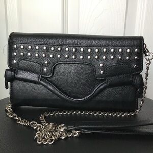Foley + Corinna Moto City On A String Studded black leather cross body bag